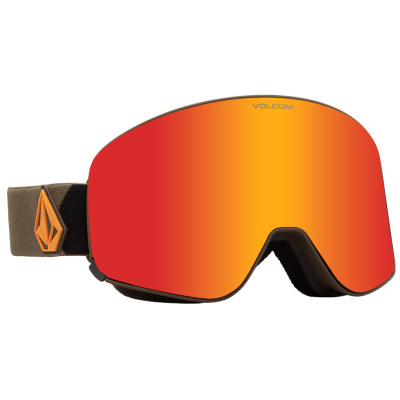 Очки горнолыжные со сменной линзой VOLCOM ODYSSEY MILITARY/GOLD RED CHROME Lens/ YELLOW bonus lens от магазина Адреналин
