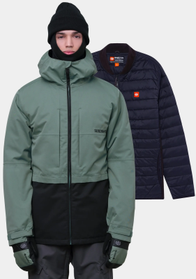 Сноубордическая куртка 686 MNS SMARTY 3-IN-1 FORM JACKET CYPRESS GREEN COLORBLOCK