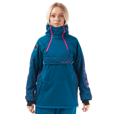 Куртка-анорак сноубордическая Dragonfly DF UKTUS Woman Dark Ocean - Pink