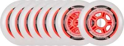 Комплект колес для роликов POWERSLIDE PS ONE Pack 84/82A, 8-pack Red/White+подшипники ABEC5+спейсер от магазина Адреналин